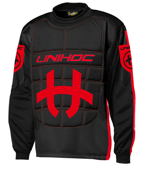 Målmandstrøje - Unihoc Shield - Floorball bluse - Sort/rød